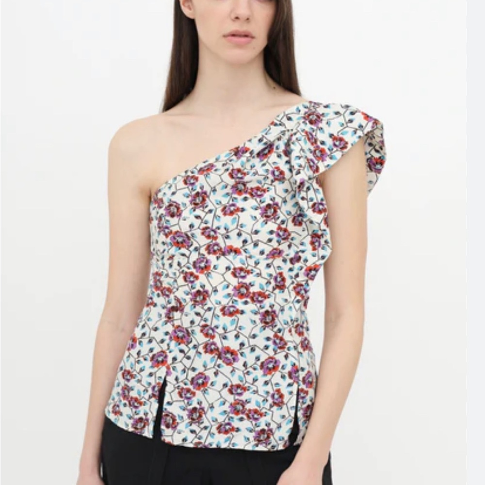 Isabel Marant one shoulder 100% Silk top